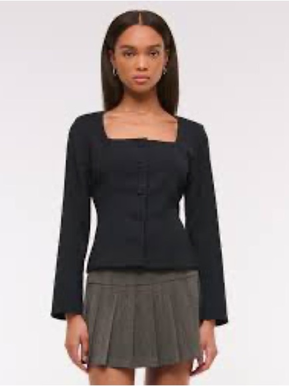 Abercrombie & Fitch Women's Long-Sleeve Squareneck Tailored Vest Size L - NWT!